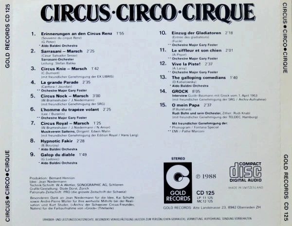 Compilação de CD "Circus Circo Cirque" – photo 2